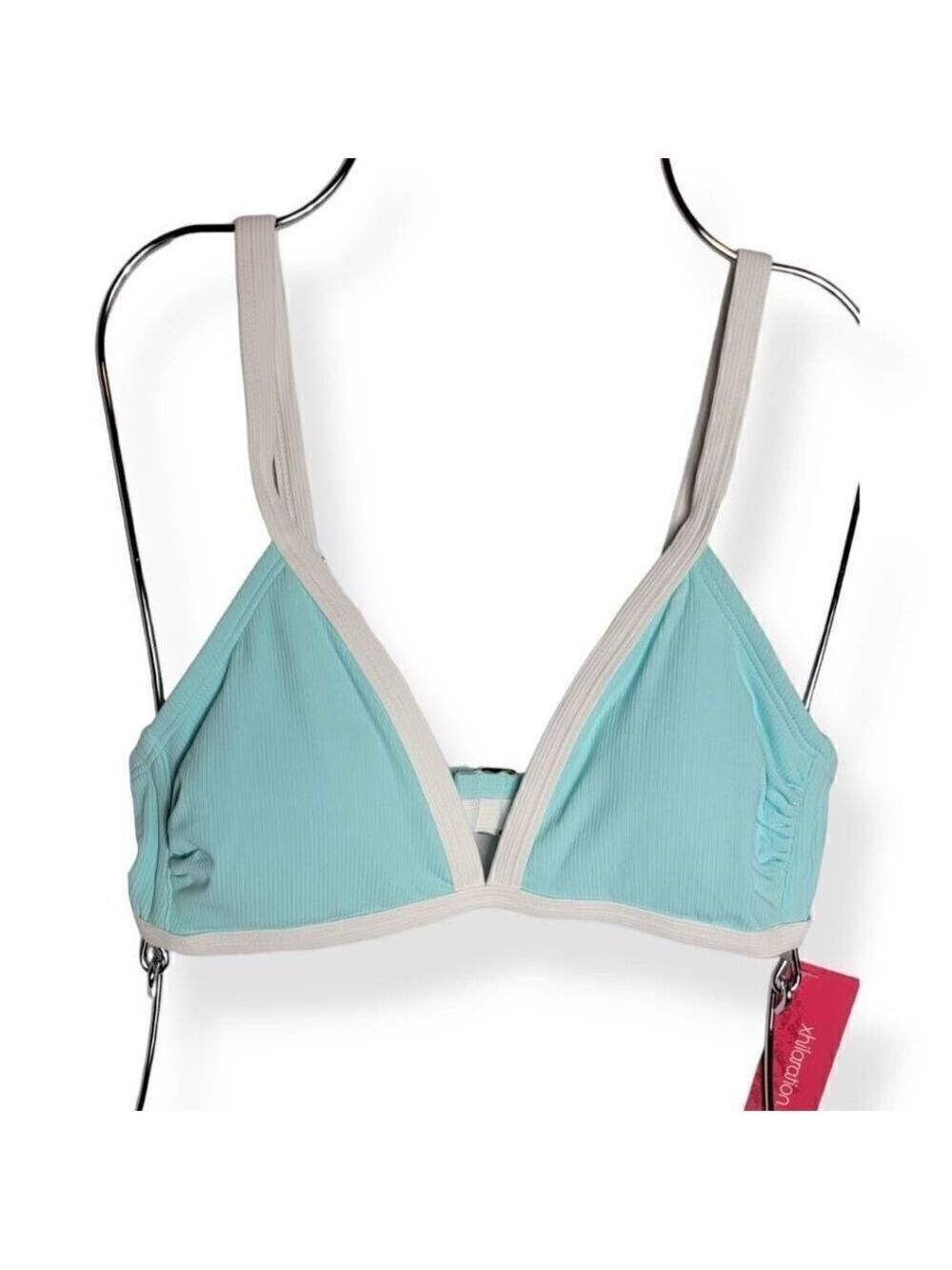Xhilaration Blue Triangle Bikini Top Medium Juniors 4-6